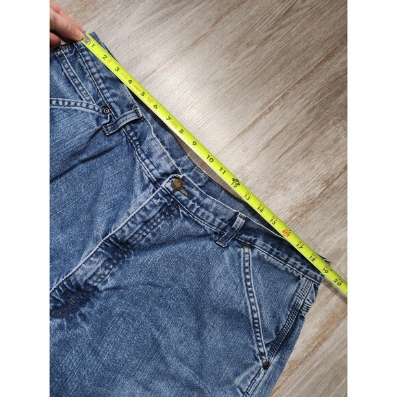 Wrangler Flannel Lined Blue Denim Jeans Sz 40x30 Mid Rise Straight Leg Carpenter - Picture 6 of 10
